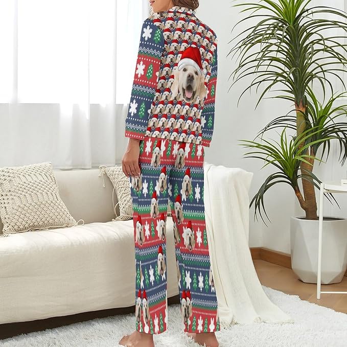 Custom Face Pajamas for Women Men, Personalized Dog Cat Pet Pajamas Set - Image 3