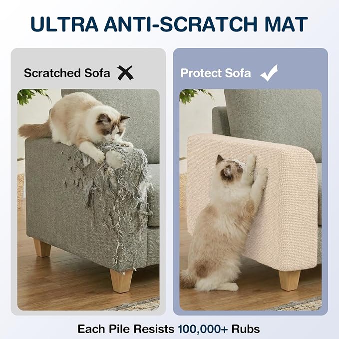 2 Pack Cat Scratcher Mat Roll for Furniture & Couch Protection | Total 157.5" x - Image 5