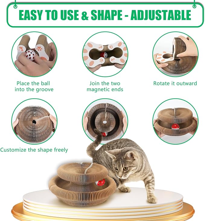 2-Pack Kitty kurls cat Scratcher – Foldable Kitty Curls Scratching Board - Image 6