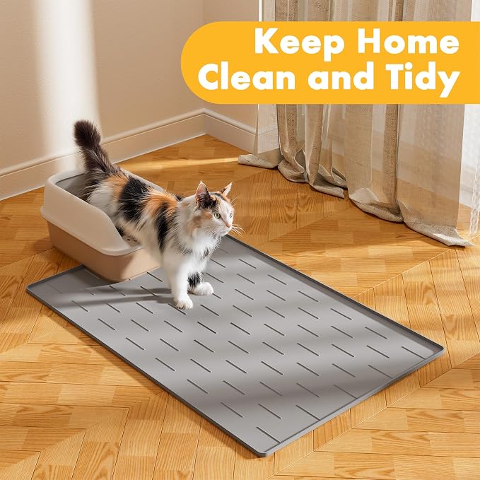 Pieviev Silicone Cat Litter Trapping Mat, Waterproof Kitty Litter Pads - Image 8