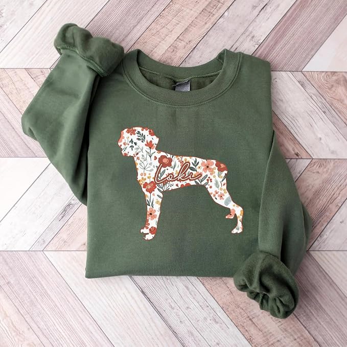 Brittany Dog Lover Personalized Sweatshirt, Custom Name Floral Pet Owner Apparel - Image 2