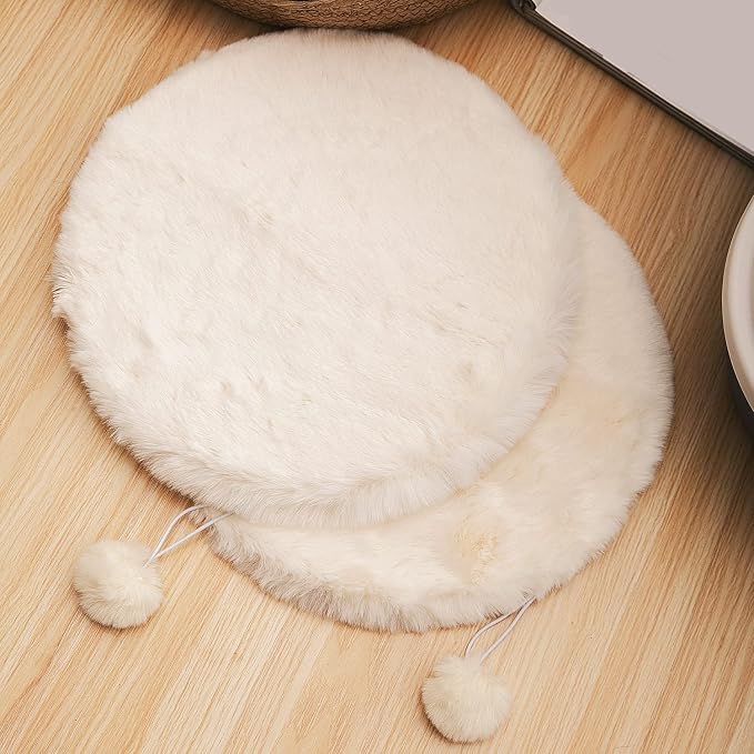 SHENGOCASE 2-Pack 18" Round Faux Rabbit Fur Cat Dog Bed Cushion Pad Mat by SHENGOCASE
