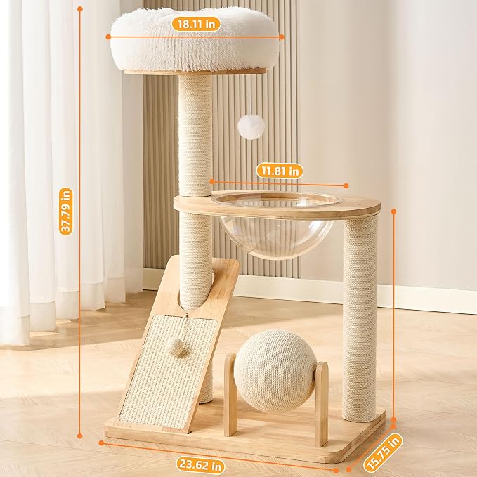 HITTITE Solid Wood Cat Tree Tower - Image 8