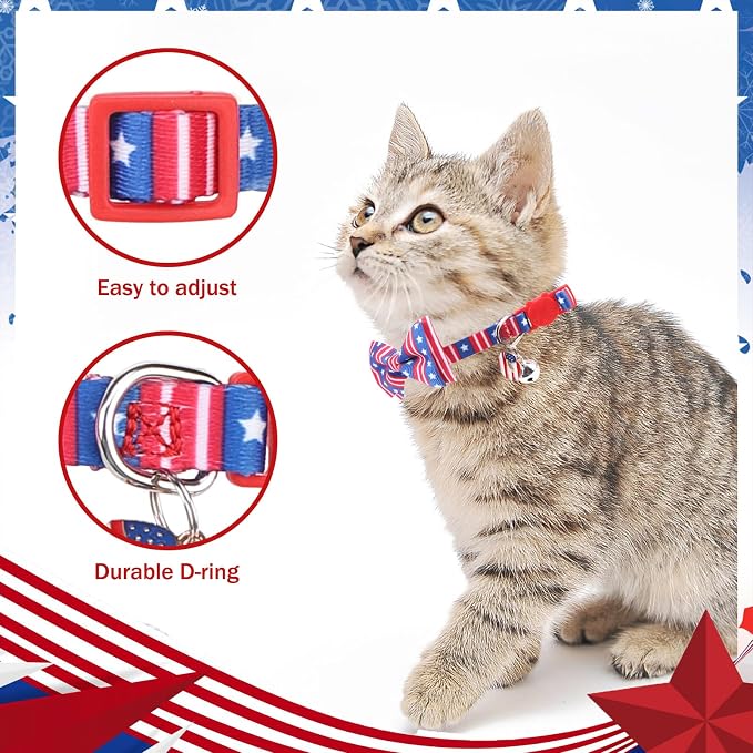 PUPTECK Independence Day Bow Tie Cat Collar - Image 6