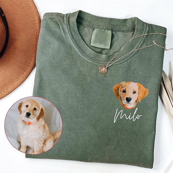 Chillever Personalized Dog Potrait Hoodie, Custom Pet Photo Shirt, Sweatshirt - Image 4