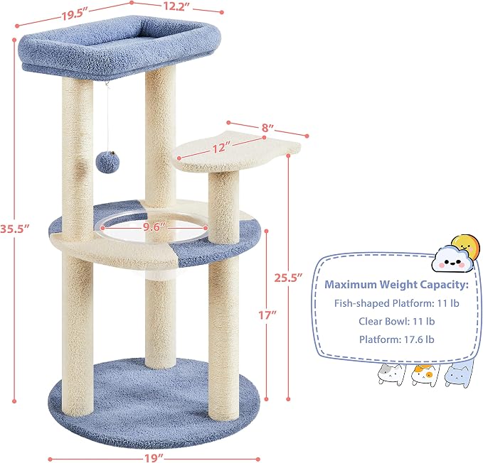 Yaheetech Cat Tree, 35.5in Cat Tower - Image 3