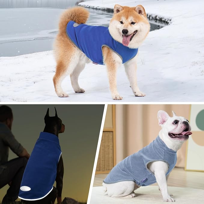 cyeollo 2 Pack Fleece Dog Sweater Pullover Dog Sweatshirt Reflective - Image 5