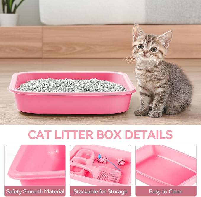 PAWISE Cat Litter Box Set, Small Kitten Starter Kit, Includes Litter Box - Image 5