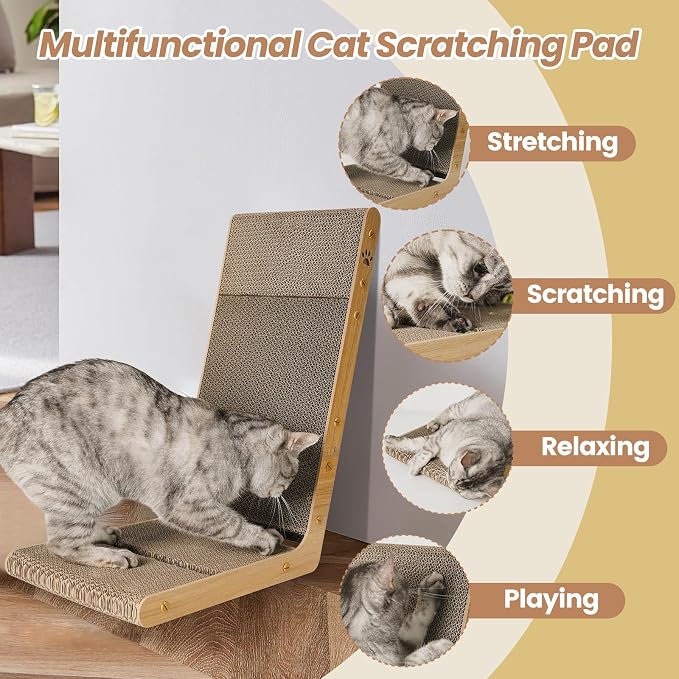 2-Pack Cardboard Cat Scratcher, 105° Tilt Angle Cat Scratching Board, 23.60 - Image 6