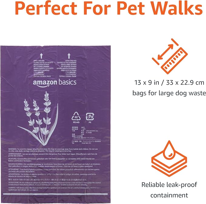 Amazon Basics Premium Lavender Scented Standard Dog Waste Bags - Image 3
