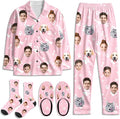 Artsadd Custom Pajamas for Women Men Family, Personalized Face Pjs Pajama Pants by Artsadd