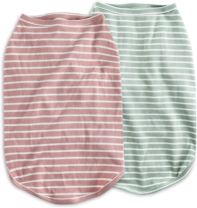 Koneseve Dog Vest Lightweight Stretchy Dog T-Shirts Soft Cool Sleeveless Stripe - Image 2