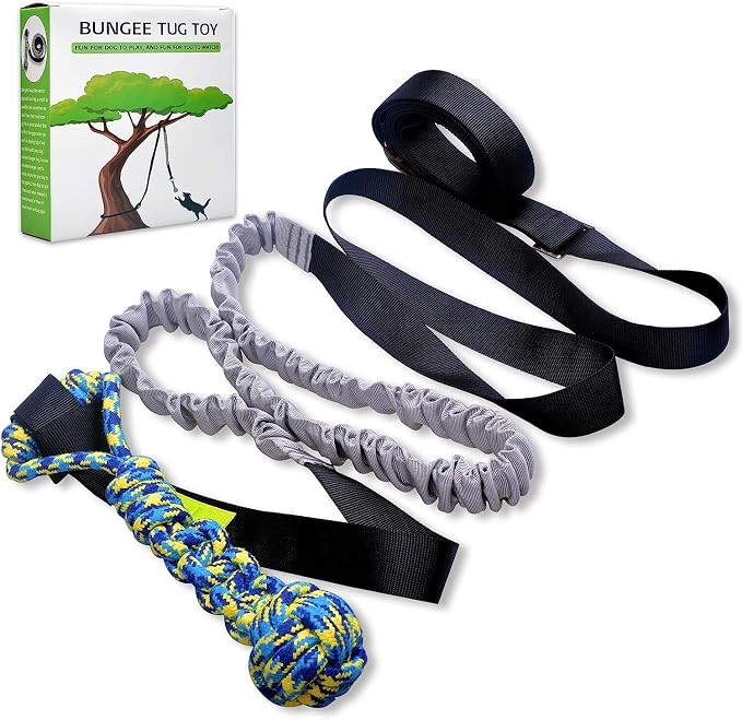 LOOBANI Outdoor Bungee Tug Toy, Dog Toy Hanging from Tree by LOOBANI