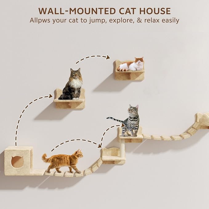 Cat Wall Shelves, Wall Mounted Cat Shelf Furniture - Image 5