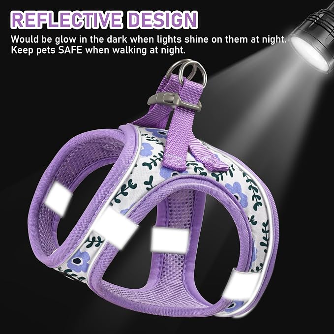 GAMUDA Small Dog Harness Collar and Leash Set, Step in No Chock No Pull Soft - Image 3