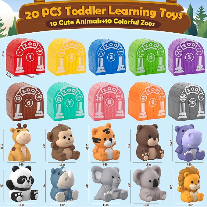 Learning Toys for 1, 3 Year Old Toddlers, Matching & Sorting Fine Motor Games - Image 5