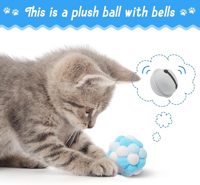 MALLMALL6 10Pcs Cat Toy Set Including Cat Springs Feather Teaser Wand Mice - Image 3