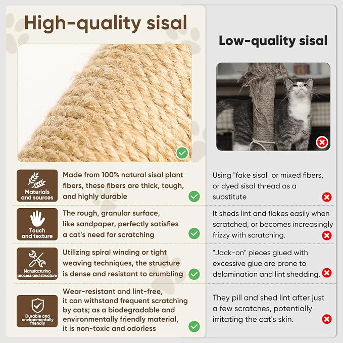 XiaZ Cat Scratching Post 34'' Tall, Cat Scratchers Tree Tower - Image 6