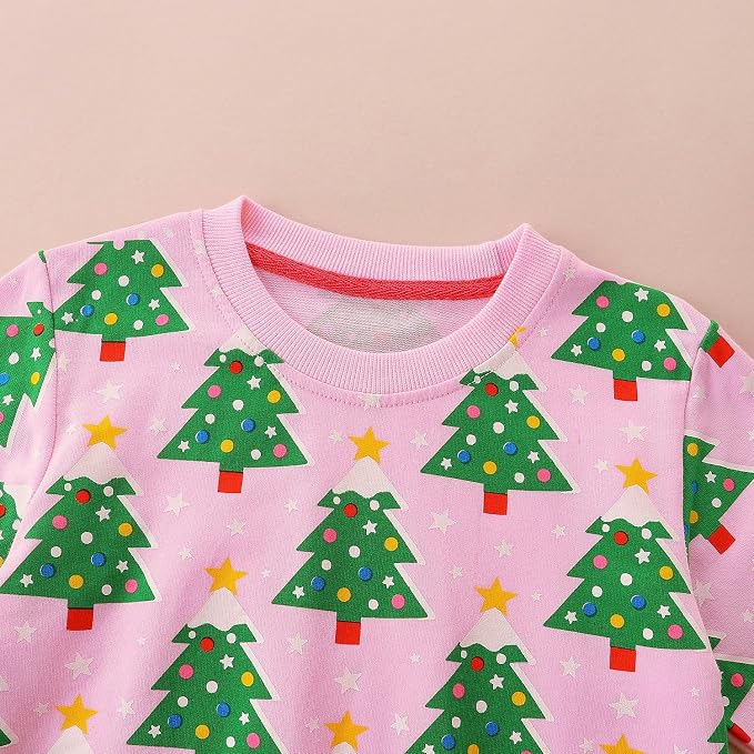 Bumeex Toddler Girl Sweatshirt Clothes Outfit, Cotton Crewneck Christmas - Image 4