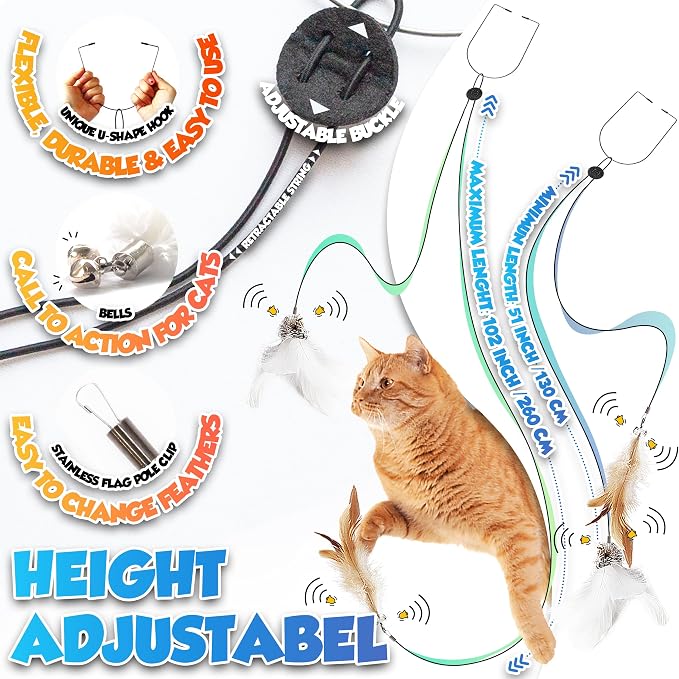 Retractable Cat Feather Toys 7PCS Refills - Image 4