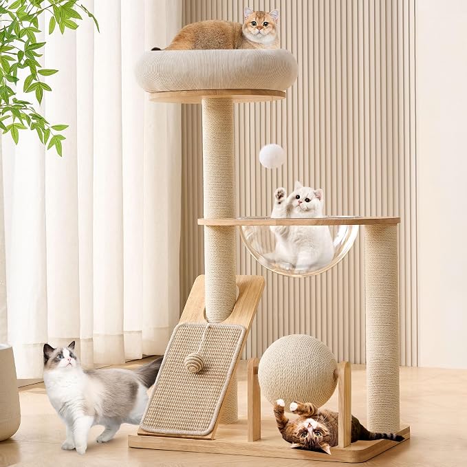 HITTITE Solid Wood Cat Tree Tower by HITTITE