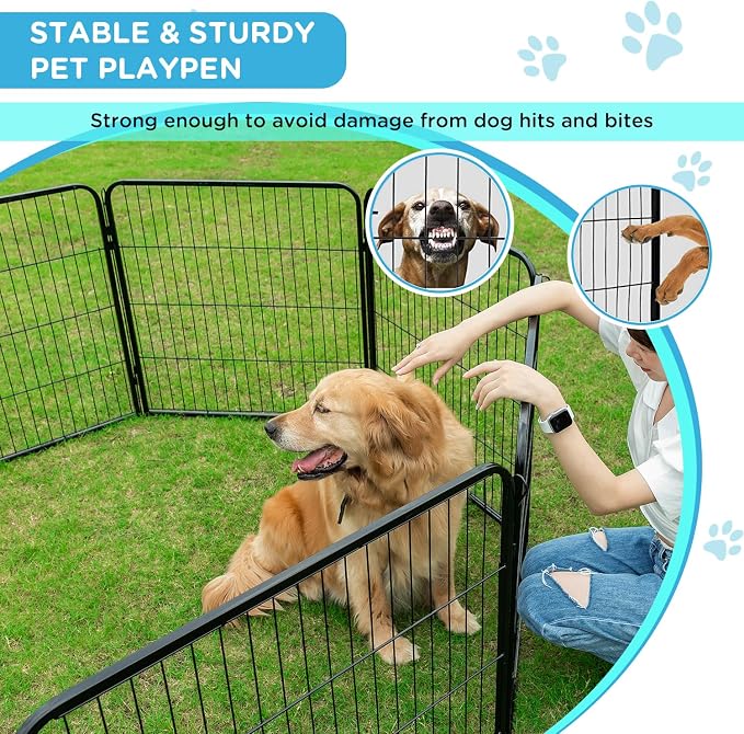 BestPet | Dog Playpen | 32 Inch, 6 Panels | Heavy Duty Metal Pet Exercise Pen | - Image 6
