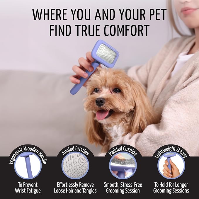 Tauro Pro Line Slicker Brush for Small Dogs & Cats, Deshedding, Dematting & - Image 4