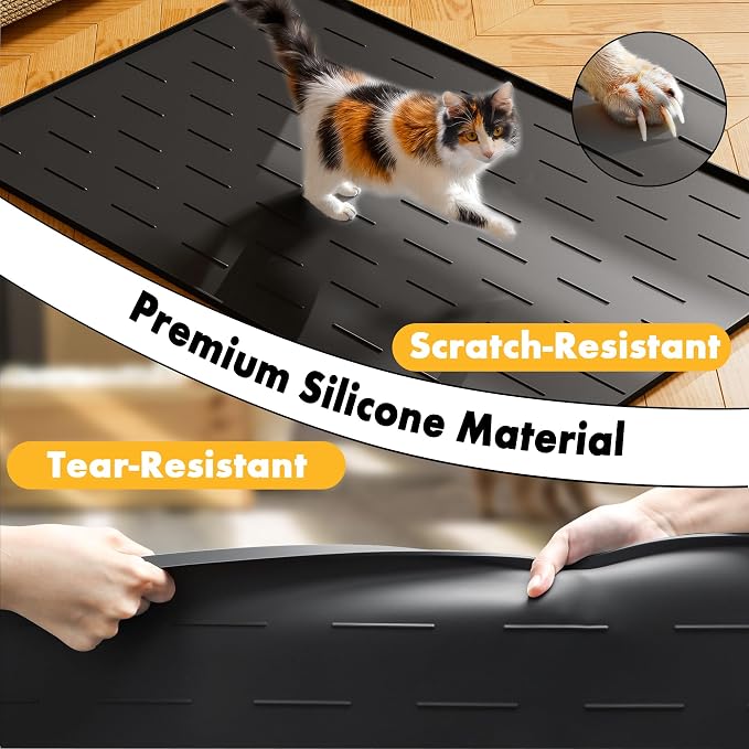 Pieviev Silicone Cat Litter Trapping Mat, Waterproof Kitty Litter Pads - Image 7