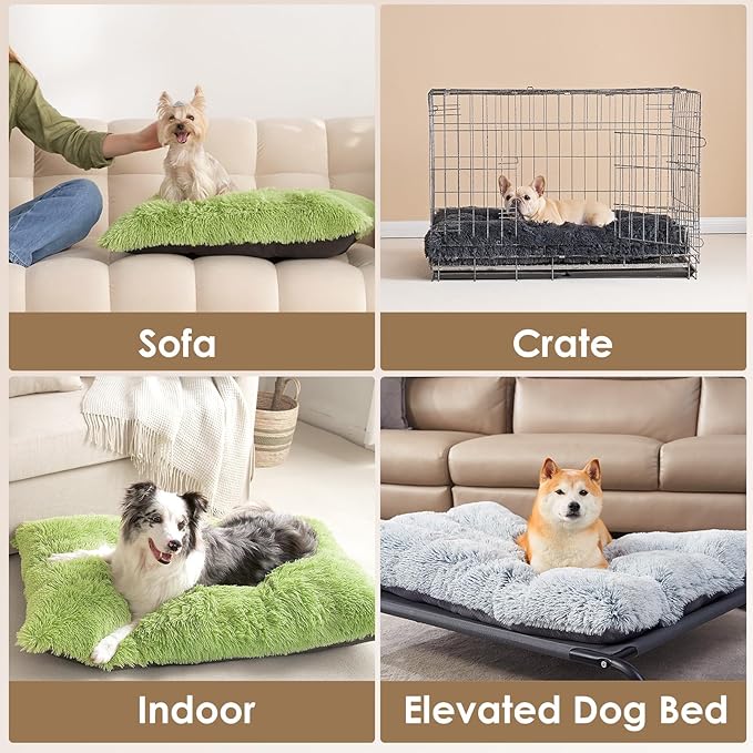 EHEYCIGA Fluffy Dog Crate Bed for Medium Dogs, Plush Faux Fur Crate Pad - Image 5