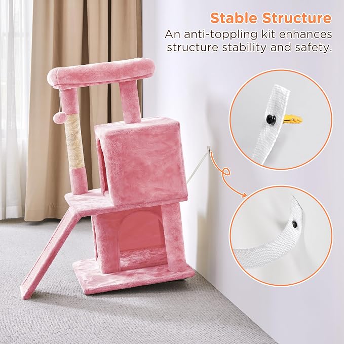 Yaheetech Cat Tree for Indoor Pets, 36in Tower Condo w/Extra Large Perch - Image 5