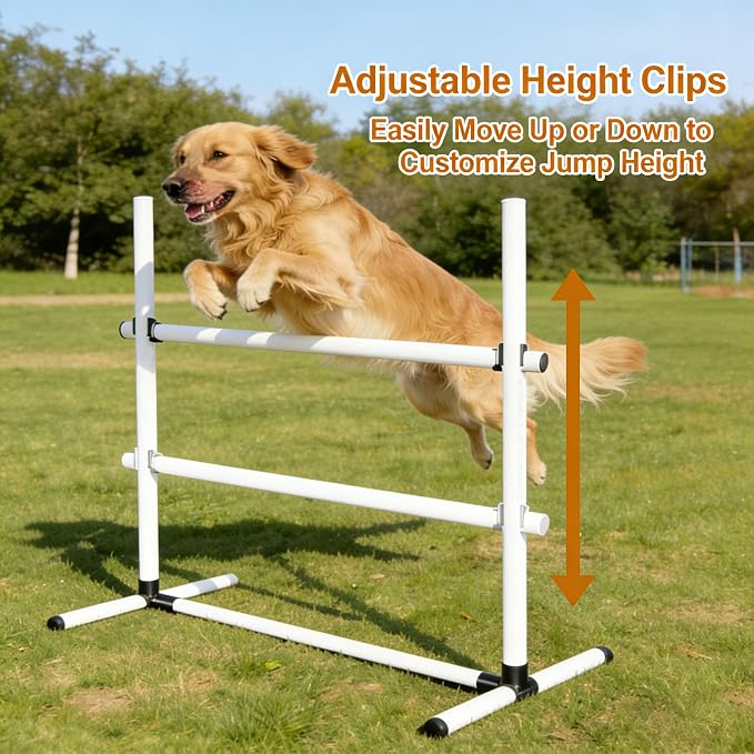 Dog Agility Equipment Set, Adjustable Jump Bars Obstacle Training Supplies PVC - Image 6