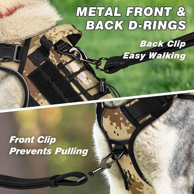WINGOIN Tactical Dog Harness for Medium Dogs, Heavy Duty No Pull Dog Harness - Image 3