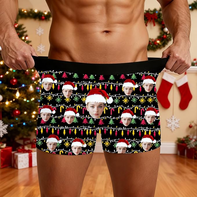 M YESCUSTOM Custom Faces Funny Short Briefs Gift - Image 2