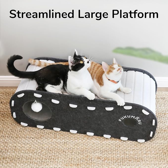 FUKUMARU Cat Beds for Indoor Pets 31.5 Inch, Extra Long Cozy Cat Bed Cave - Image 7