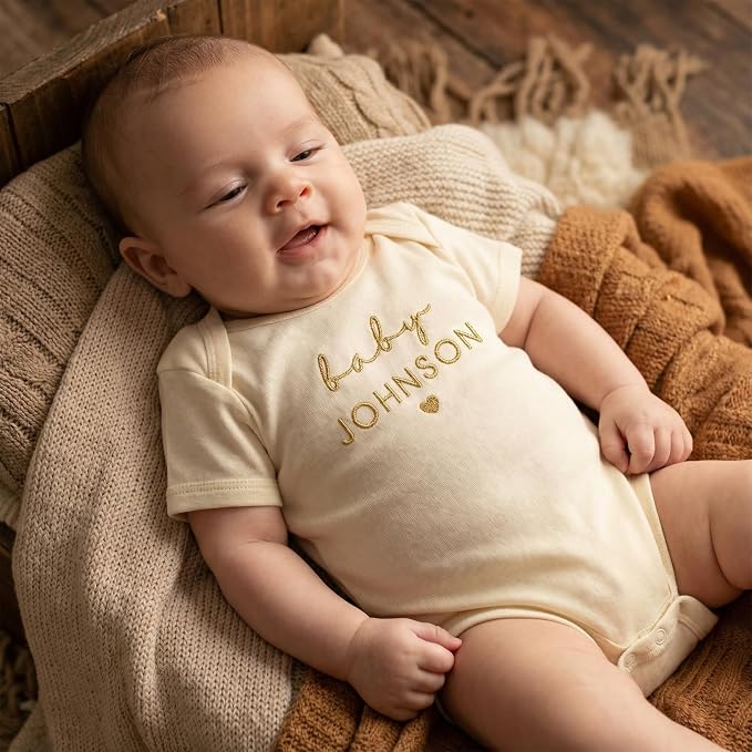 COUPLEHOODIES Personalized Baby Onesie Bodysuit – Custom Embroidery Gift - Image 4