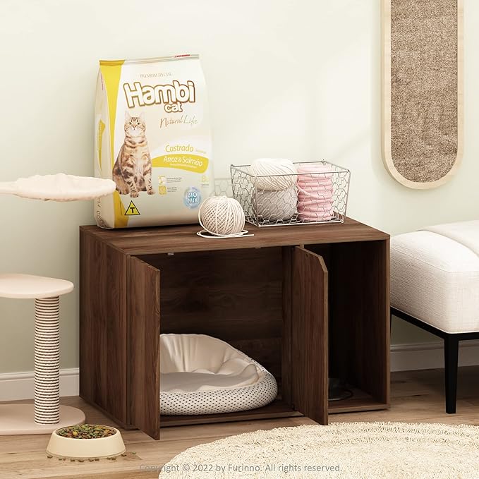 Furinno Peli Litter Box Enclosure, Columbia Walnut - Image 2