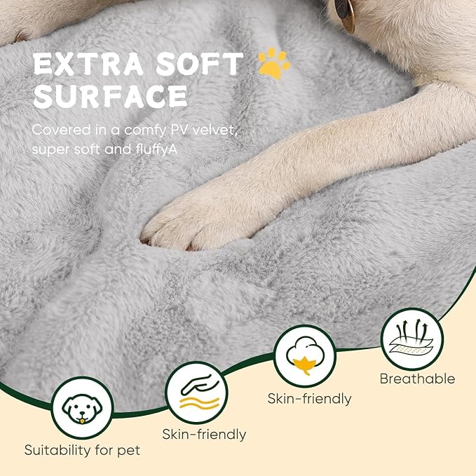 Dog Crate Pad Washable, Plush 42 x 28 Inch Anti-Slip Kennel Mat - Image 3