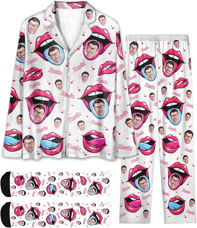 Custom Face Pajamas for Women Men, Personalized Dog Cat Pet Pajamas Set by Unknown