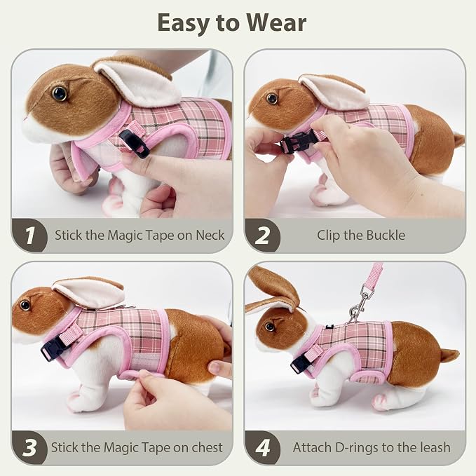 AIITLE Breathable Rabbit Harness and Leash Set - Image 6