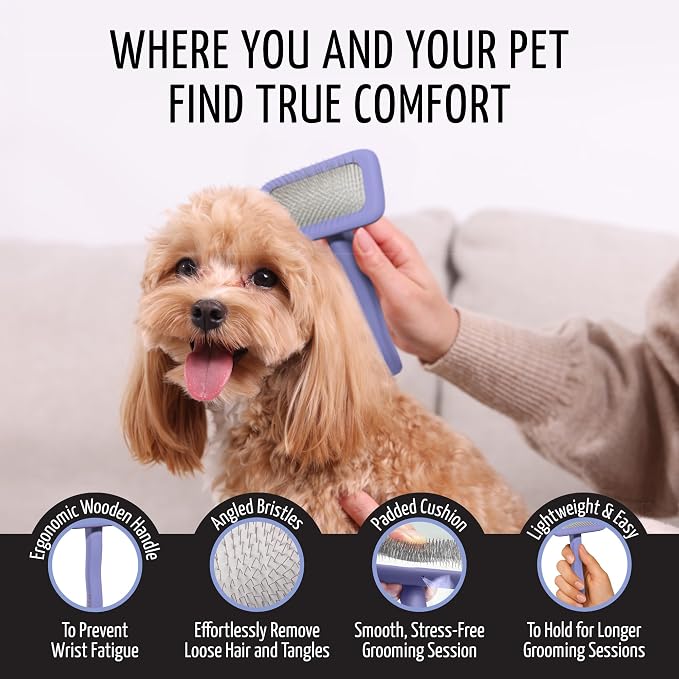 Tauro Pro Line Slicker Brush for Dogs & Cats, Deshedding, Dematting & - Image 4