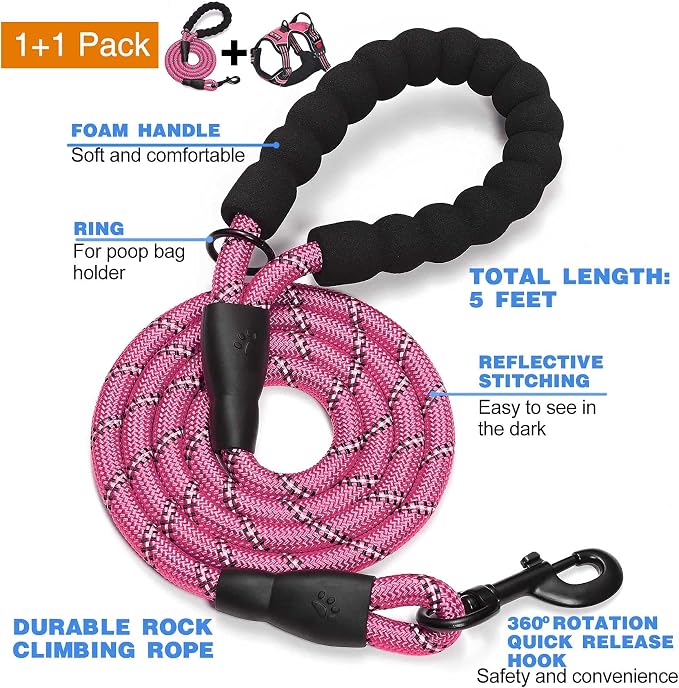 No Pull Dog Harness Adjustable Reflective Oxford Easy Control Medium Large Dog - Image 2