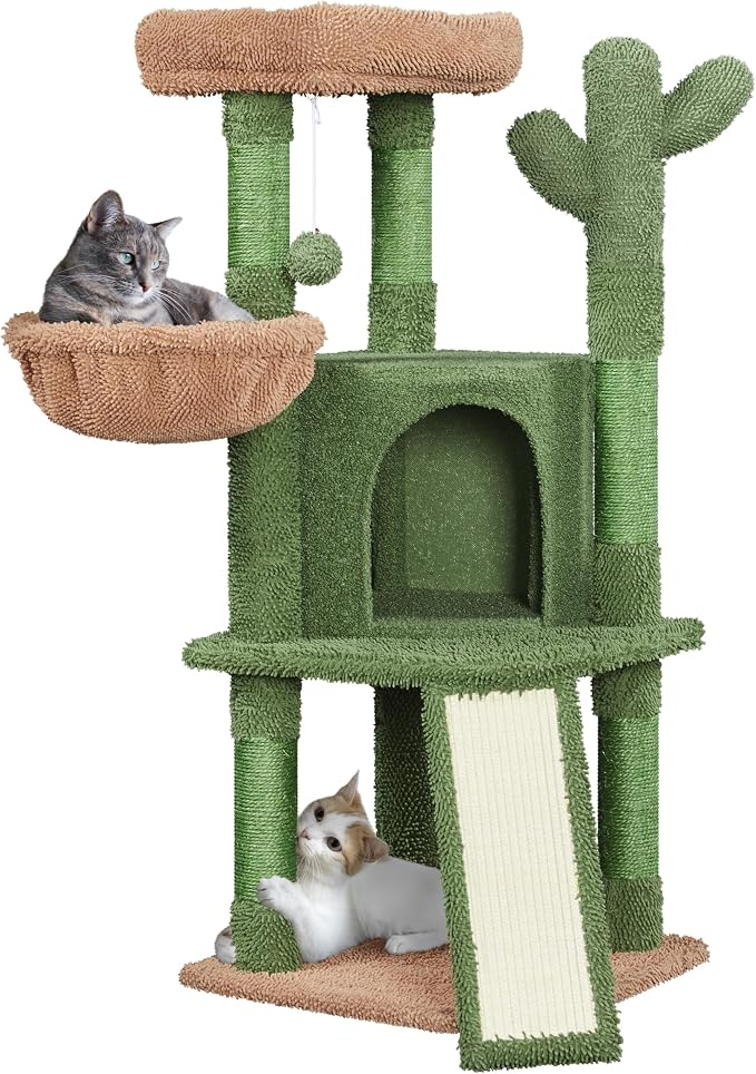 Yaheetech Cactus Cat Tree, 42in Cat Tower by Yaheetech