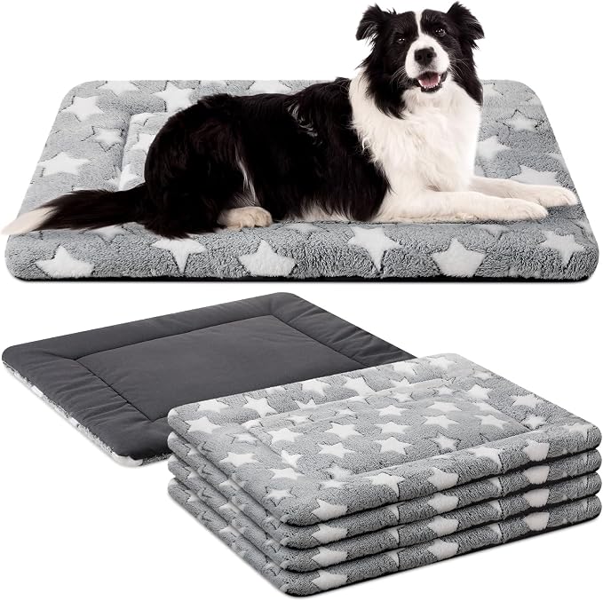 VitalCozy 4 Pcs Dog Crate Pads, Ultra Soft Warm Washable Anti-Slip Kennel Bed by VitalCozy