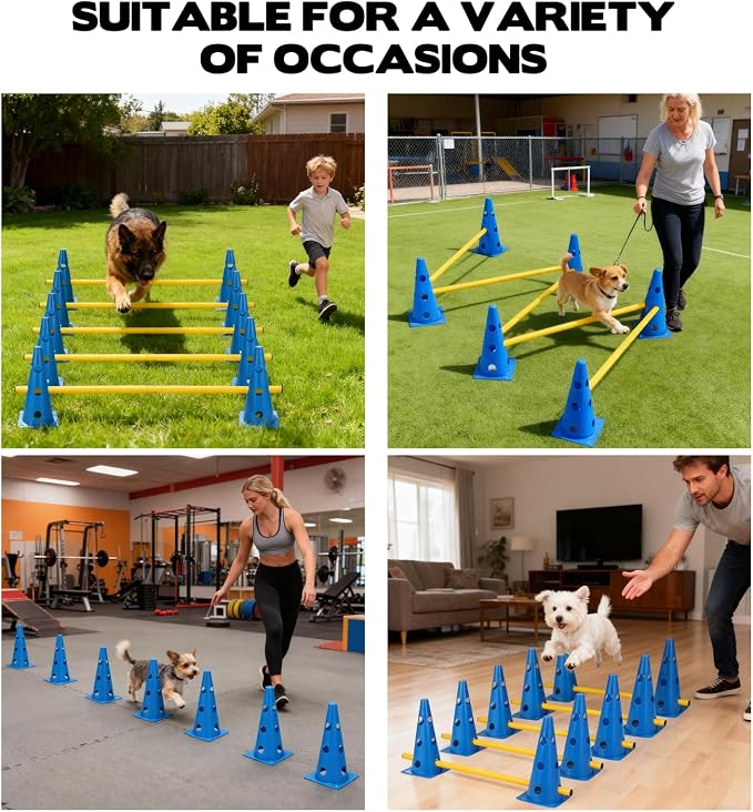 Dog Agility Hurdle Cone Set, 10er 12.5Inch Agility Cones and 5er 31.5Inch - Image 6