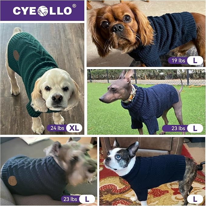 cyeollo Fleece Dog Sweaters for Medium Dogs Male, Stretchy Warm Turtleneck - Image 6