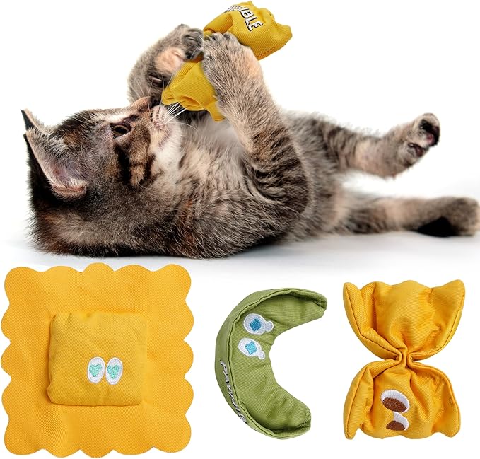 3 Pack Ravioli Catnip Toys for Indoor Cats, Interactive Cat Toys Filled by Unknown