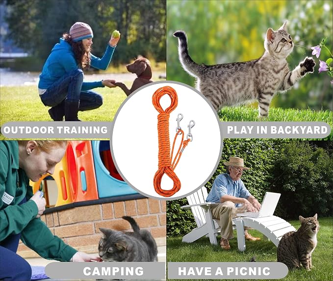 Reflective Cat Leash -30FT Cat Cable Out Escape Proof Walking Leads Yard Long - Image 6