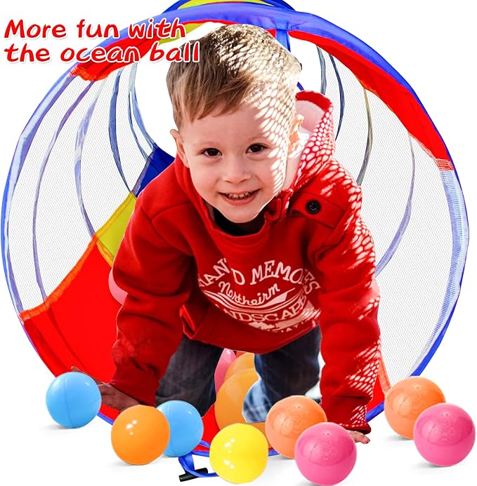 PigPigPen Kids Tunnel for Toddlers, Pop Up Play Tunnel Tent for Babies or Dogs - Image 3