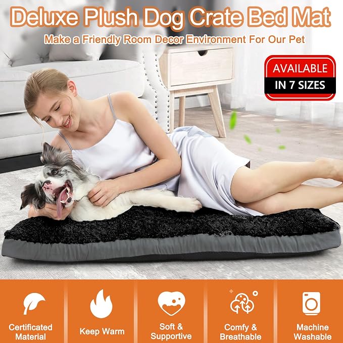 POCBLUE Dog Bed Medium Sized Dog, Washable Plush Pet Bed - Image 2