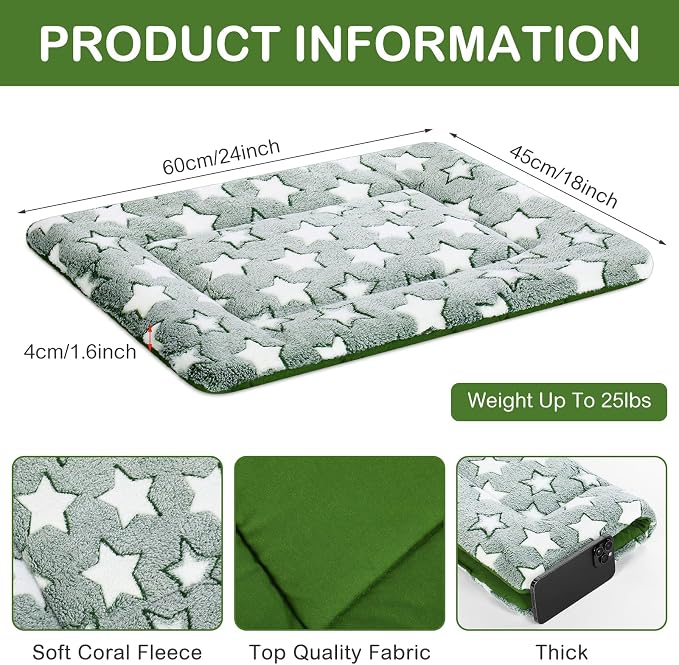 VitalCozy 4 Pcs Dog Crate Pads, Ultra Soft Warm Washable Anti-Slip Kennel Bed - Image 2